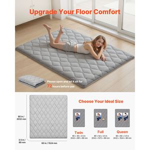 Queen Size Japanese Tatami <b>Mattress</b> 9-Layer <b>Foldable</b> Futon with Fastener Storage Bag Japanese 9-Layer Floor <b>Mattress</b> - Product Image 2