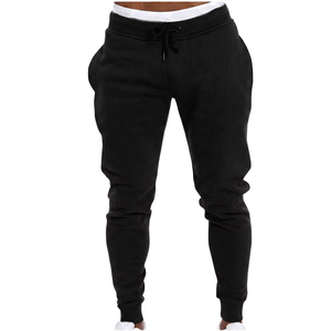 Pantalon de survêtement en coton bleu marine pour homme, taille élastique, décontracté, poches latérales, respirant, léger - Product Image 2