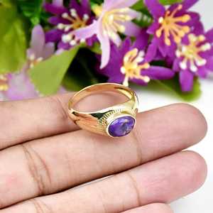 Wholesale <b>Mens</b> <b>Ring</b> New Arrival Natural Purple Copper Turquoise Gemstone <b>Signet</b> <b>Ring</b> Fine Jewelry 925 <b>Sterling</b> <b>Silver</b> <b>Ring</b> - Product Image 3