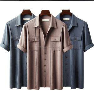 Nueva camisa de manga corta de tela de sarga para hombre con diseño de logotipo personalizado de alta calidad al por mayor de secado rápido marca de ropa activa propia de Bangladesh - Product Image 4