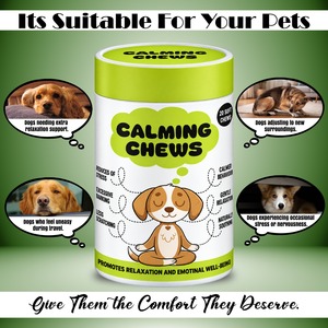 Masticables Calmantes para Perros, Gatos, Cachorros y Gatitos, 20 Masticables Blandos, Fórmula Personalizada, Fabricante de Suplementos para Mascotas OEM ODM - Product Image 3