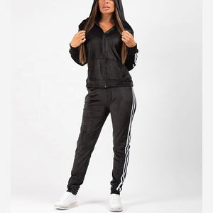 Conjunto Deportivo de Invierno para Mujer, para Gimnasio, Yoga, Correr, Chaqueta con Cierre y Manga Larga, Pantalones Jogger Holgados, 100% Algodón Felpa - Product Image 1