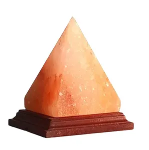 자연 소금 램프 히말라야 핑크 램프 소금 색 피라미드 모양 밤 램프 테이블 책상 장식
