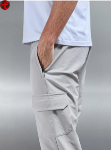 Men Casual Cargo Pants Straight Leg <b>Trousers</b> with Pockets Breathable Anti Wrinkle Quick Dry Track Nylon Pants Men - Product Image 6