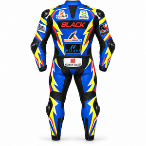 Combinaison de moto en cuir pleine fleur de vache personnalisée avec protections homologuées pour la course, protection corporelle, combinaison de pilotage sur circuit OEM BMS-0002 - Product Image 5