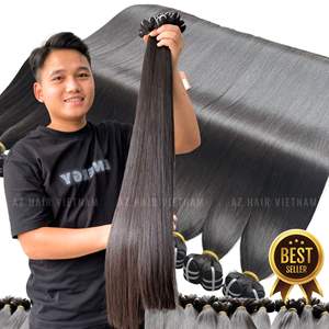 Extensions de cheveux vierges vietnamiens 100% humains, qualité 12A, lisses, cuticules alignées, double trame machine, compatibles avec la dentelle HD - Product Image 4