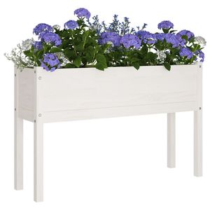 2 pezzi fioriere da giardino in legno massello di pino bianco 43.3 "x 12.2" x 27.6 "versatili vasi da fiori e fioriere - Product Image 3