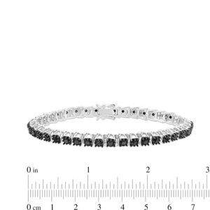 White Round Moissanite Black Diamond <b>Bracelet</b> & <b>Bangle</b> Round in 18K White Gold Cut Jewelry - Product Image 2