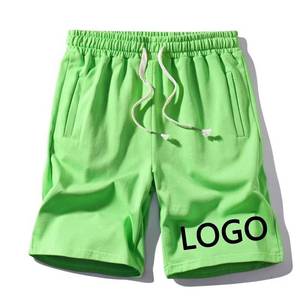 <b>Men's</b> <b>Red</b> Casual Knitted Cotton <b>Shorts</b> With Drawstring And Logo Print Mid Waist Breathable Pockets - Product Image 4