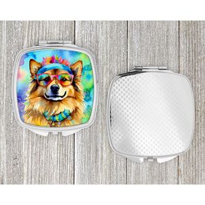 Hippie Dawg compacto decorativo viaje maquillaje espejo bolsillo plegable de mano para mujeres y niñas regalo - Product Image 4
