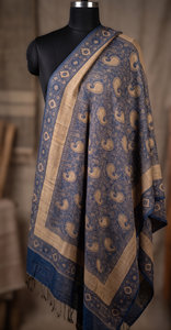 Chal Acrílico para Mujer, Azul Beige con Estampado Floral Paisley, Ligero, Transpirable, Estilo Étnico, para Uso Diario, Hiyab, Elegante - Product Image 3