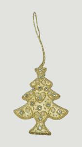 Décoration de Noël en or Zari à suspendre avec broderie de perles et de pierres – Ornement de fête fait main pour les acheteurs en gros | Cadeau du Ramadan - Product Image 2