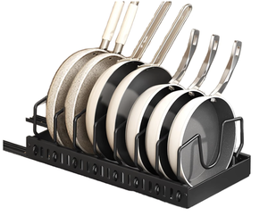 OEM/ODM Vietnam Adjustable Pull Out Lid <b>Holder</b> Kitchen Metal Storage Rack for Pot Covers Frying <b>Pans</b> Organizer - Product Image 3