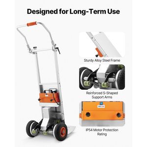 Carrello Elettrico Saliscale con Capacità di 200 kg, 400 cm, per Carichi Pesanti e Attrezzature di Stoccaggio, con Maniglia Pieghevole a Fune - Product Image 4