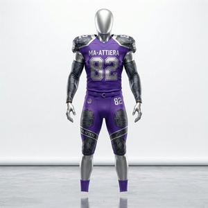 Custom Purple American Football Jersey <b>Padded</b> <b>Pants</b> Set Team Uniform Sportswear Wholesale Manufacturer Supplier - Product Image 1