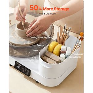 450W Electric 14\" 11\" <b>Table</b> Top Pottery Wheel for Adults 30-300 RPM <b>Adjustable</b> 11\" Turntables Foot Pedal 450W Pottery - Product Image 5