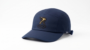 Casquette de baseball vintage à 5 panneaux en tissu éponge Dobby 100 % coton, broderie sportive, vente en gros, logo personnalisé, ODM OEM - Product Image 2