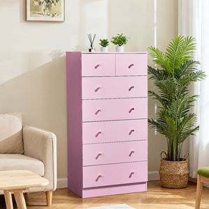 Armadio Archivio con Maniglie Oro Opaco 66x40x131cm, 5+2 Cassetti, in Truciolato con Rivestimento in Melamina - Product Image 6