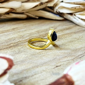 Nouvel Arrivage : Bagues en Laiton, Bague Délicate en Pierre de Soleil, Bijoux Bohèmes en Laiton pour Femme, Bague Couronne Ondulée Plaqué Or 18 carats pour Vente en Gros/OEM/ODM - Product Image 5