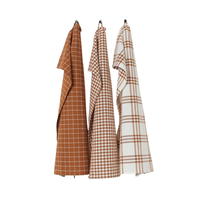 Serviettes de cuisine en coton tissé, couleur unie, carrées, séchage rapide, lavables en machine, marron, lot de 4