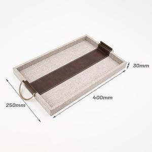 Bandeja de Servir de Madera Hecha a Mano de Lujo, Bandeja Rústica de Madera para Desayuno, Té y Café con Correa de Cuero - Product Image 5