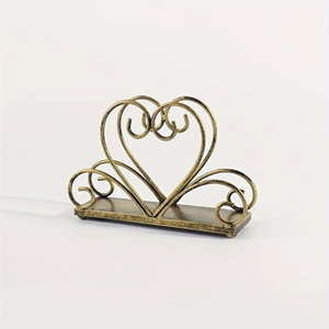 Moderno Porta Servilletas de Hierro Calado en Forma de Corazón, Soporte de Servilletas para Mesa, Ideal para Cafeterías, Picnics, Cocinas, Suministro Directo de Fábrica al por Mayor - Product Image 1