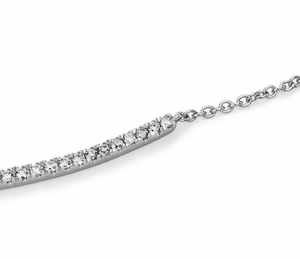 Collar de Diamantes Cultivados en Laboratorio con Barra Curva de Oro de 14K, Joyería de Alta Gama, Fabricante Internacional de Joyería al por Mayor y al Detal - Product Image 3