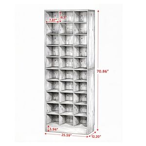 Mobiletto Portascarpe Stile Fattoria con Ripiani Rimovibili in MDF per Armadio e Arredamento Casa - Product Image 3