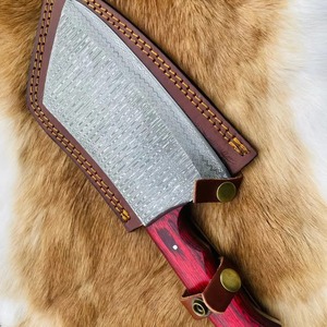 Cuchillo de carnicero hecho a mano de acero de Damasco con mango de madera, ambidiestro, hoja de 6-7.9 pulgadas para uso de carnicero y chef en la corte de carne - Product Image 6