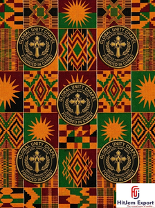 Fabricante de Tela Kente Africana Personalizada para Iglesias, Proveedor de Uniformes para Conveniones Religiosas con Estampado de Cera - Product Image 4