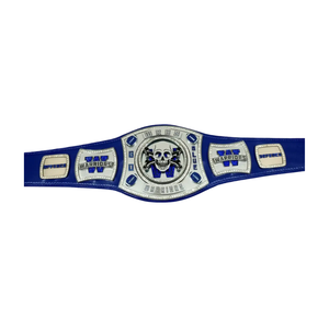 Cinturón de Campeonato Personalizable con Calavera de Guerrero, Cinturón de Lucha Azul Premium, Edición de Coleccionista - Product Image 1