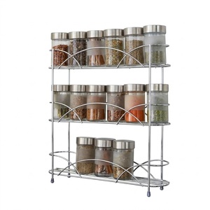 Étagère murale à 3 niveaux pour épices, en métal robuste, avec finition bronze, pour rangement de cuisine ou garde-manger - Product Image 5
