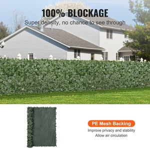 Edera Privacy recinzione 96X72 verde parete schermo rinforzato giunto finta siepe foglia di vite decorazione per giardino esterno balcone cortile - Product Image 3
