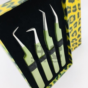 Nouvelle arrivée pince à épiler vison en acier inoxydable extension de cils pince à épiler vert argent pointe durable nouveauté pince à épiler - Product Image 5