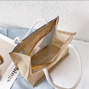 Premium Handmade Jute Zipper Tote Bag with Stylish Design - Product Image 3