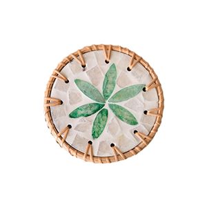 Handmade Mother of Pearl Woven Rattan <b>Coaster</b> Decorative <b>Drink</b> Cup Mat <b>for</b> Coffee Tea Mug Home Supplies - Product Image 2