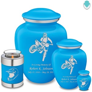 Urna Funeraria de Diseño para Motociclistas, Color Marrón, Excelente Calidad, para Cenizas de Adultos, con Tapa de Domo y Bolsa de Terciopelo - Product Image 3