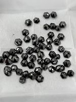 Diamante Negro Natural Calentado, Certificado por GIA, Forma Hexagonal de 5 mm, Tamaño Calibrado