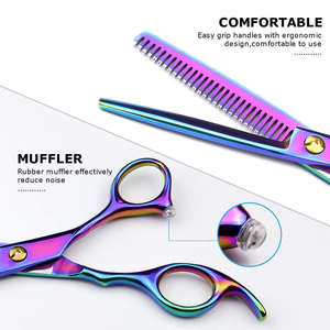 Tijeras de Entresacar de Bajo MOQ, Cuchilla Afilada de Alta Calidad para Barbería y Salón, Punta para Diestros, Acero Inoxidable 4Cr13, 32 Dientes - Product Image 4