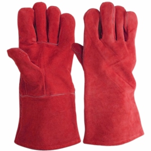 Customizable Heavy-Duty Cowhide Split Leather Safety <b>Gloves</b> Durable Flame Resistant for Welding Firefighting BBQ Hand - Product Image 5