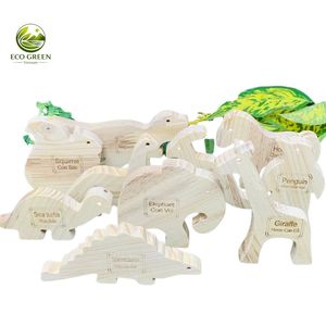Formes d'animaux en bois de pin non peintes pour enfants, ensemble de bricolage pour la peinture, jouets éducatifs en bois pour enfants d'âge préscolaire - Product Image 2