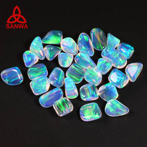 Piedra de Ópalo de Agua Sanwa Galaxy Opal OP701 2025, Verde Fuego, Pulida, Compatible con Vidrio Borosilicato COE33 para Arte de Soplado de Vidrio - Product Image 1