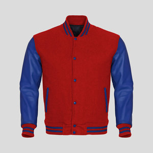 Blouson Bomber Baseball Homme Original en Cuir avec Manches en Cuir et Corps en Laine, Style Universitaire, Décoratif Hiver - Product Image 2
