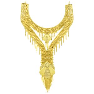 Wholesale Fashion Jewelry 14K18K24K Micron <b>Gold</b> Dubai Style Traditional Design Jewelry <b>Set</b> Turkish Heavy Bridal Long Jewelry <b>Set</b> - Product Image 5