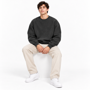 2026 Spring New Men's Fashion Brand 240g 100% Cotton Solid Color Loose <b>Retro</b> Fog Matching Hoodies <b>Sweatshirts</b> Autumn - Product Image 4