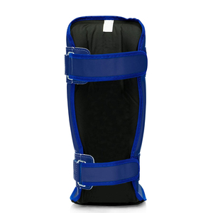 Protège-tibias bleus en PU avec fermeture à boucle, protection légère pour l'entraînement sportif des adultes, protège-jambes - Product Image 3
