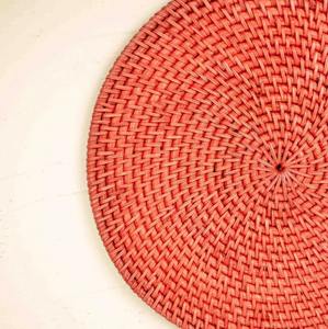 Juego de Posavasos de Ratán Tejido Naranja, Mantel Individual para Tazas, Vasos y Jarras, Protección de Mesa para Cafeterías, Oficinas y Hogares, Venta al por Mayor desde India - Product Image 5