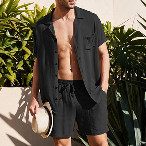 Ensemble de vêtements d'été pour hommes en 2 pièces, chemises à manches courtes et shorts personnalisés, vêtements de plage, ensembles de shorts hawaïens pour hommes en 2 pièces - Product Image 2