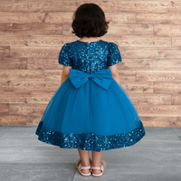 Robe de Soirée de Luxe pour Filles, Sur Mesure, en Velours Brodé de Paillettes, avec Nœud, Longueur Genou, Écologique, ODM, pour Anniversaire, Mariage, Bal de Promo