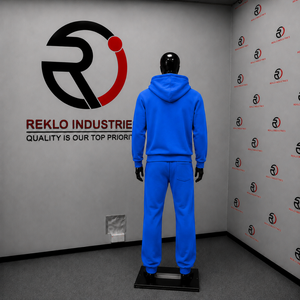 Blue Mens Tracksuit Set <b>Full</b> <b>Zip</b> <b>Hoodie</b> Straight Leg Sweatpants Casual Sportswear Plain Jogging Suit Wholesale Custom Casual Out - Product Image 4